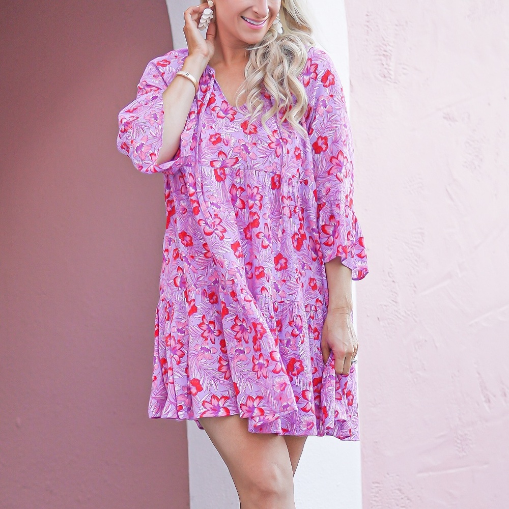 Tiered Dress Coverup in Floral Scallop Draper James - Size M
